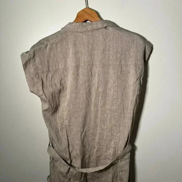 NWOT CREAM earthy  tone linen blend dress 42/XL - Picture 4 of 10